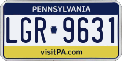 PA license plate LGR9631