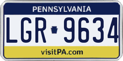 PA license plate LGR9634