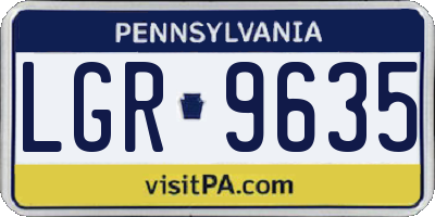 PA license plate LGR9635
