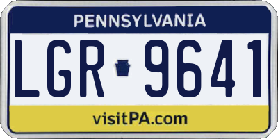 PA license plate LGR9641