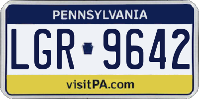 PA license plate LGR9642