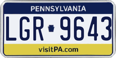 PA license plate LGR9643