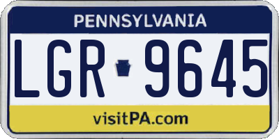 PA license plate LGR9645