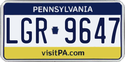 PA license plate LGR9647
