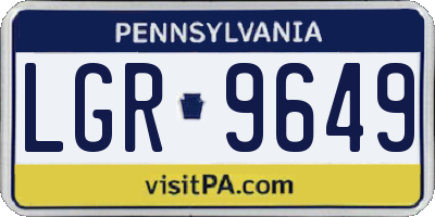 PA license plate LGR9649
