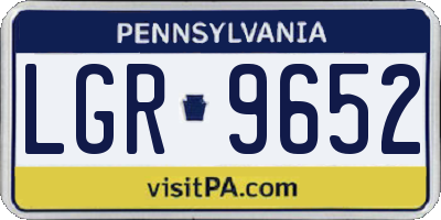 PA license plate LGR9652