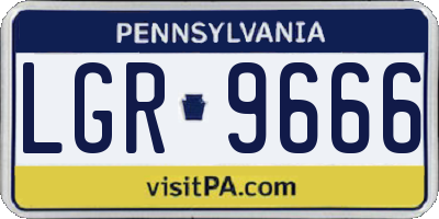 PA license plate LGR9666