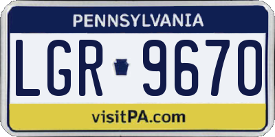 PA license plate LGR9670