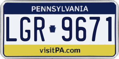 PA license plate LGR9671