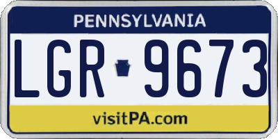 PA license plate LGR9673