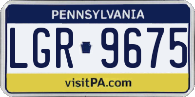 PA license plate LGR9675