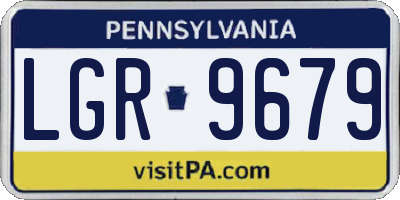 PA license plate LGR9679