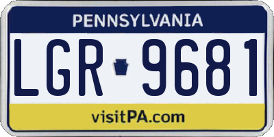 PA license plate LGR9681