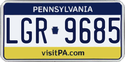 PA license plate LGR9685