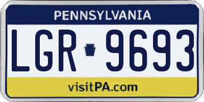 PA license plate LGR9693