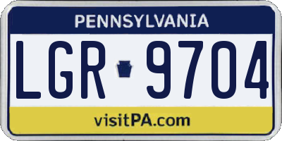 PA license plate LGR9704