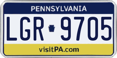 PA license plate LGR9705