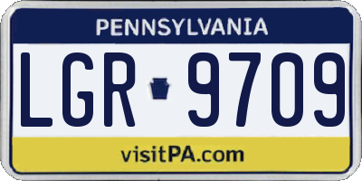 PA license plate LGR9709