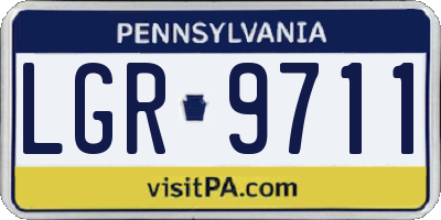 PA license plate LGR9711