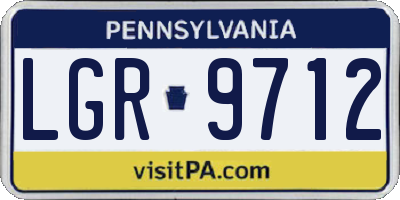 PA license plate LGR9712