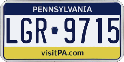 PA license plate LGR9715