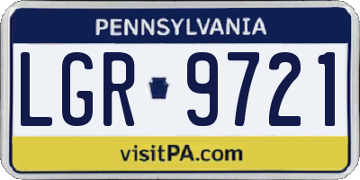 PA license plate LGR9721