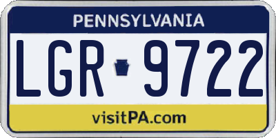 PA license plate LGR9722