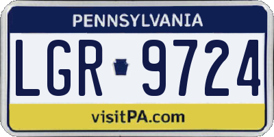 PA license plate LGR9724