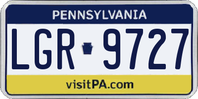 PA license plate LGR9727