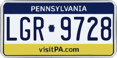 PA license plate LGR9728