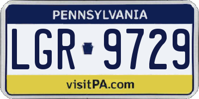 PA license plate LGR9729