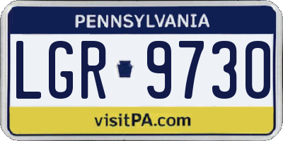 PA license plate LGR9730
