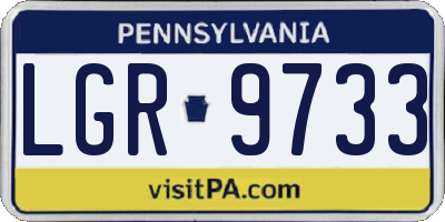 PA license plate LGR9733