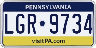 PA license plate LGR9734