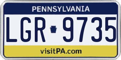 PA license plate LGR9735
