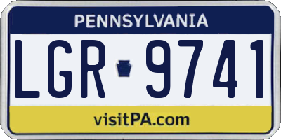 PA license plate LGR9741