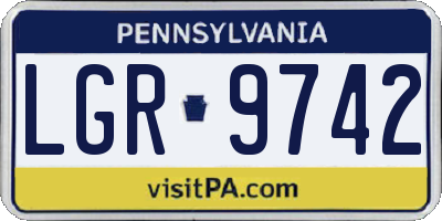 PA license plate LGR9742