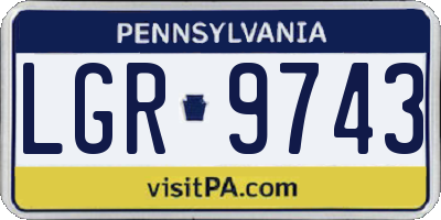 PA license plate LGR9743