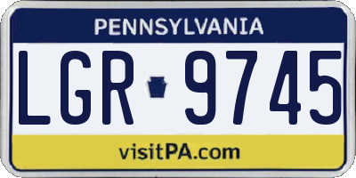 PA license plate LGR9745