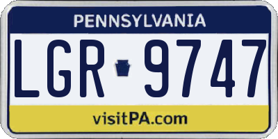 PA license plate LGR9747