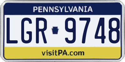 PA license plate LGR9748