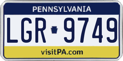 PA license plate LGR9749