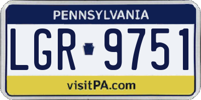 PA license plate LGR9751