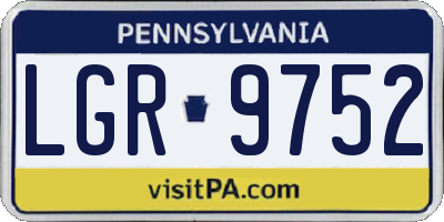 PA license plate LGR9752
