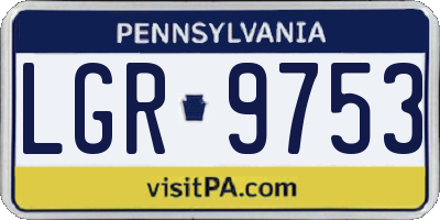 PA license plate LGR9753