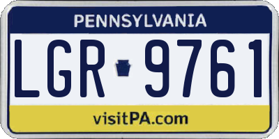 PA license plate LGR9761