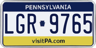 PA license plate LGR9765