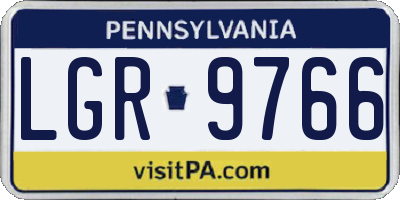 PA license plate LGR9766