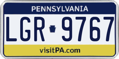 PA license plate LGR9767