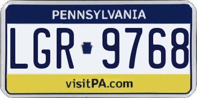 PA license plate LGR9768